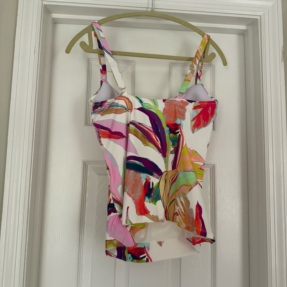 NWT Soma Swim V Wire Tankini Top in Palm Print XL - Picture 7 of 10